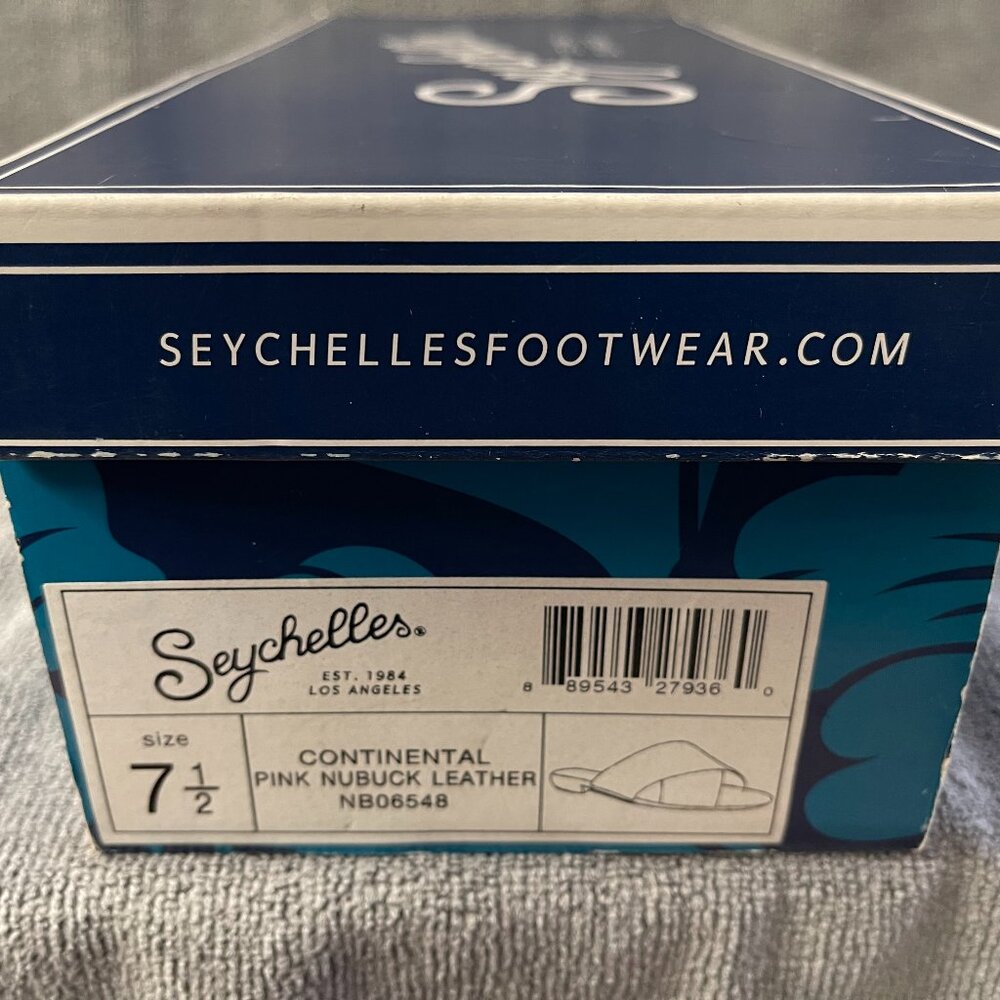 Seychelles Continental Nubuck Pink Leather Slide Flat Sandals 7.5 - New in Box! - Picture 8 of 8